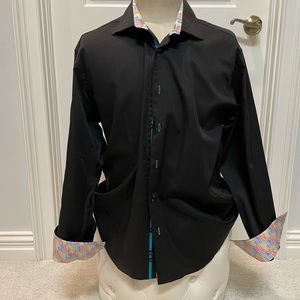 Bertigo black men’s dress shirt